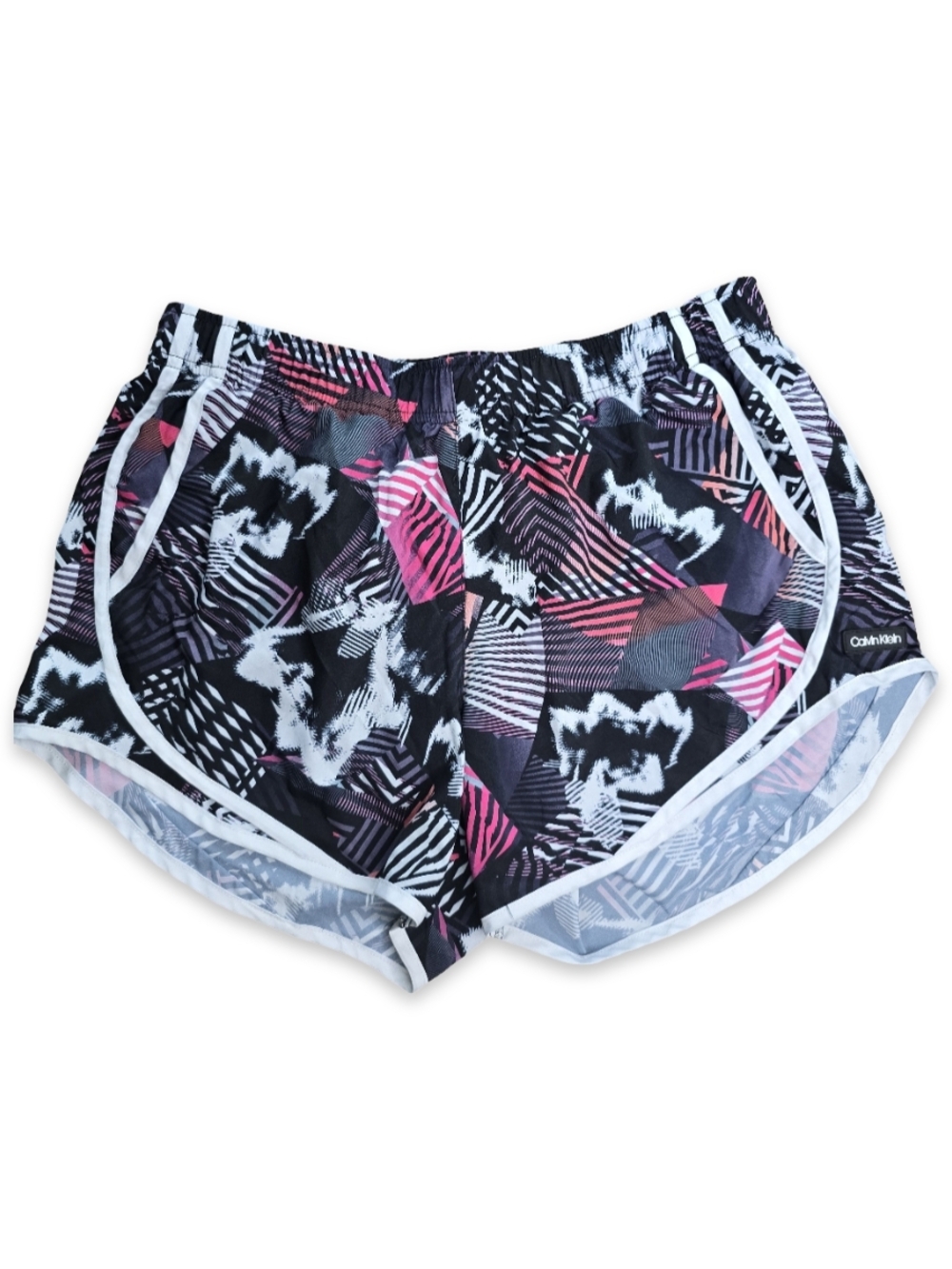 Calvin Klein Black and Pink Graphic Athletic Shorts